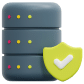 database server data cyber security digital shield 3d 1